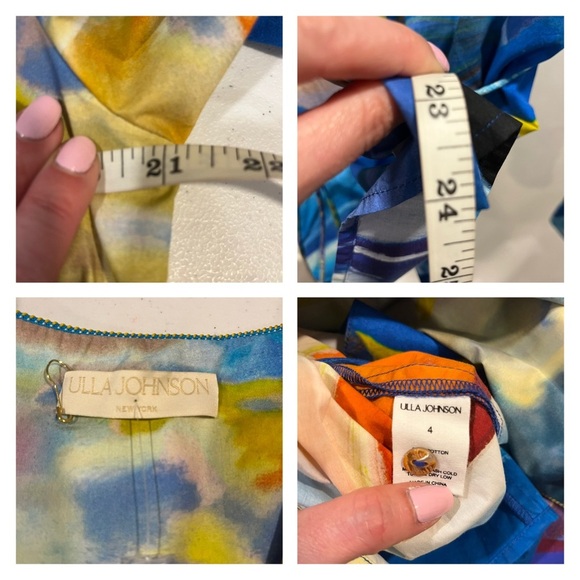 ULLA JOHNSON Holland wrap jacket Nora skirt set multicolor watercolor sz 4 new - Picture 7 of 16